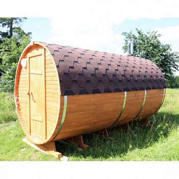 Баня-бочка 4 метра с печным узлом и предбанником